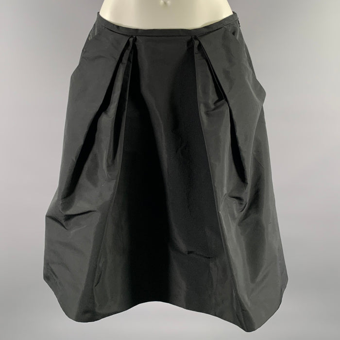 MIU MIU Size 0 Black Nylon Blend High Waisted Mini Skirt