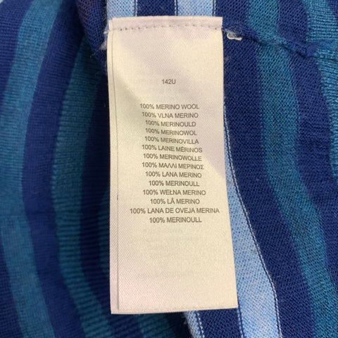 PS by PAUL SMITH Size XL Navy Multi Color Stripe Merino Wool Crew Neck Pullover
