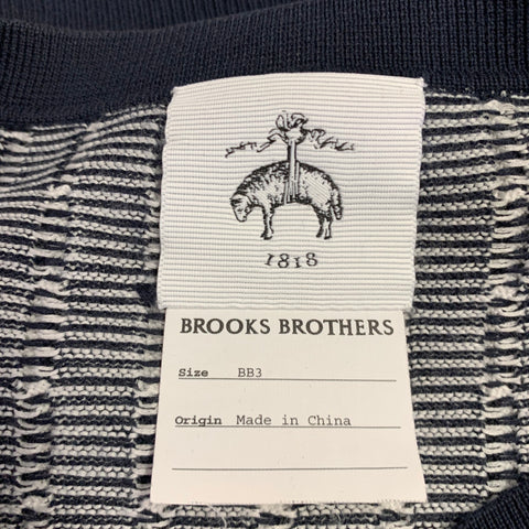 BLACK FLEECE Size L Navy White Stripe Cotton V-Neck Vest