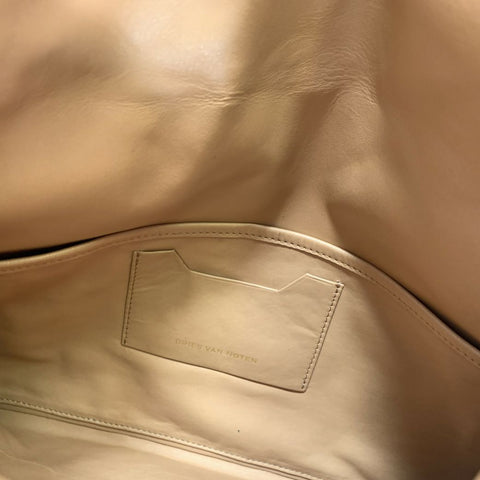 DRIES VAN NOTEN Peach Metallic Embroidered Velvet Handbag & Leather Goods