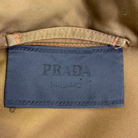 PRADA Size M Bronze Nylon Hooded Zip Up Jacket
