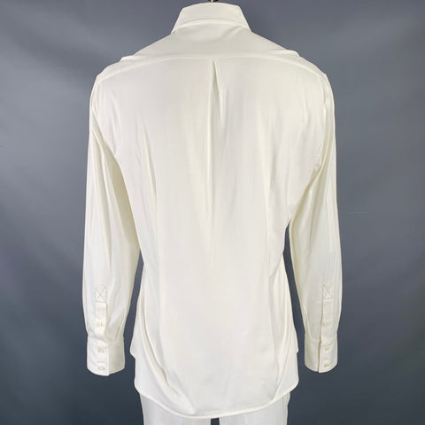 BRUNELLO CUCINELLI Size XL White Cotton Button Up Long Sleeve Shirt