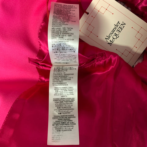 ALEXANDER MCQUEEN Chest Size 36 Pink Wool Peak Lapel 30 30 Suit