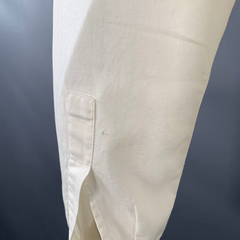 CLAUDE MONTANA Vintage Size S White Pleated Cotton Spread Collar Oversized Long Sleeve Shirt