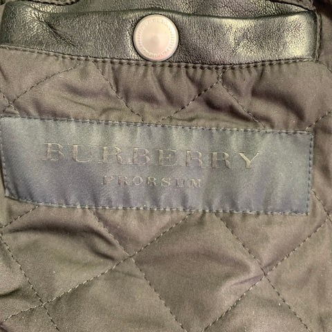BURBERRY PRORSUM Spring 2011 Size 38 Black Distressed Leather Biker Vest