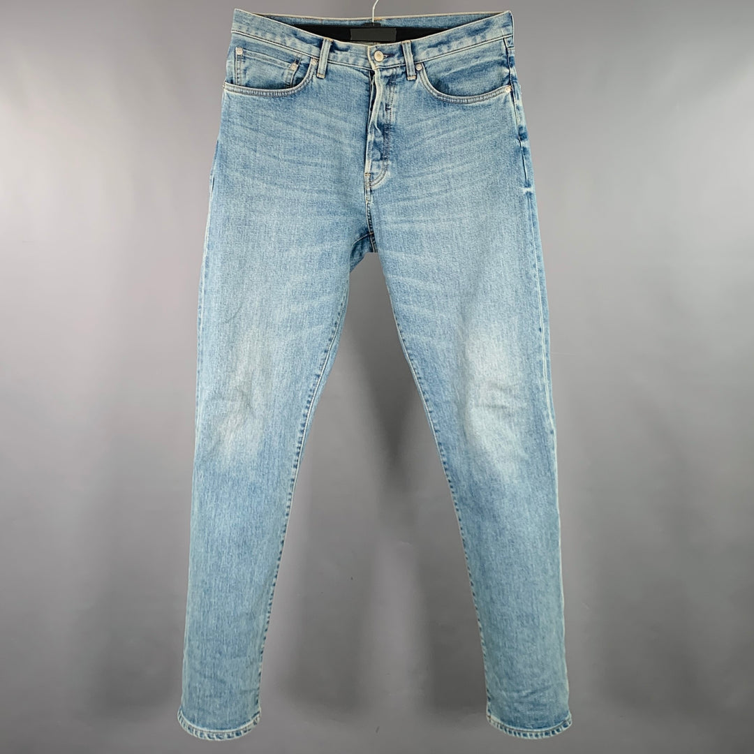 BUCK MASON Size 33 -Ford Standard- Blue Cotton Blend Button Fly Jeans