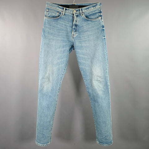 BUCK MASON Size 33 -Ford Standard- Blue Cotton Blend Button Fly Jeans