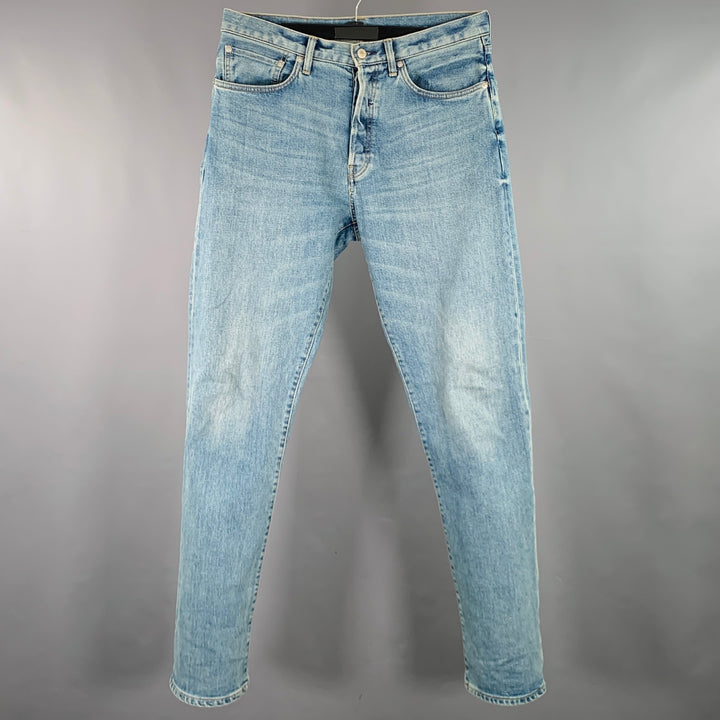 BUCK MASON Size 33 -Ford Standard- Blue Cotton Blend Button Fly Jeans