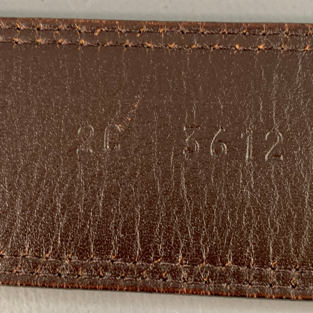 PRADA Size 38 Tan Brown Logo Canvas Leather Belt