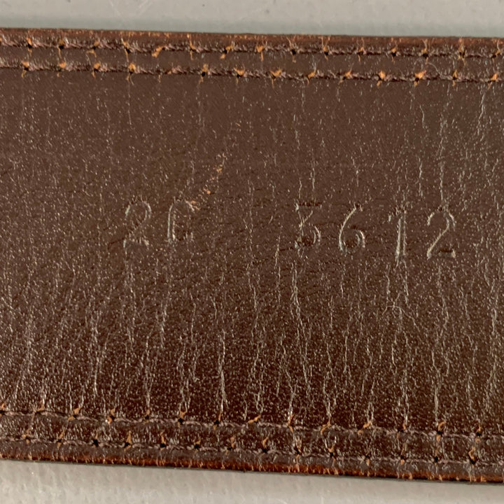 PRADA Size 38 Tan Brown Logo Canvas Leather Belt