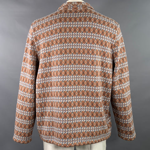 BODE Size XXL Multi Color Knit Merino Wool Geometric 1/4 Zip Sweater