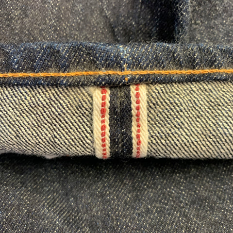VISVIM Size 36 Indigo Contrast Stitch Selvedge Mud Overdyed Denim Button Fly Jeans