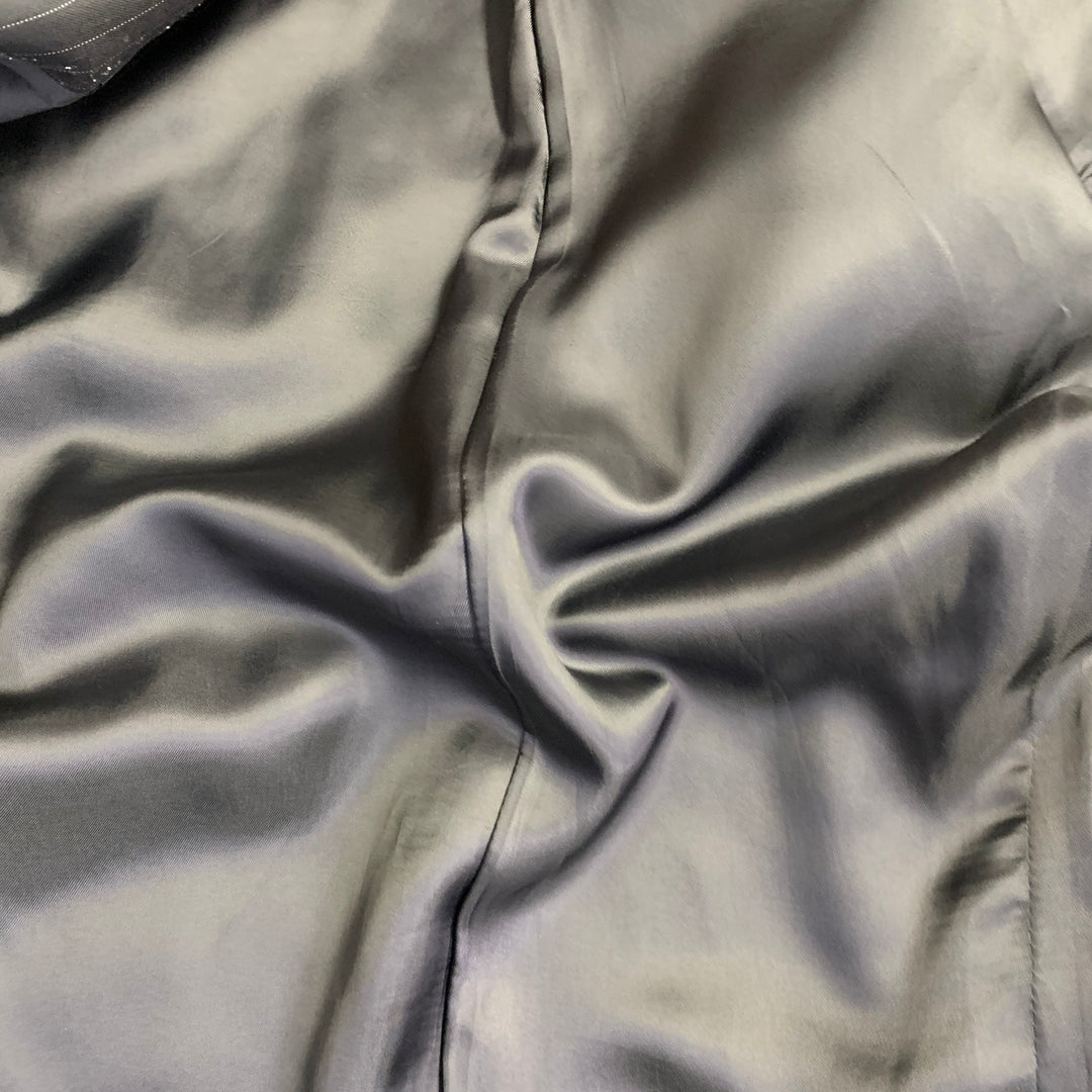 RALPH LAUREN Size 38 Regular Navy Grey Pinstripe Wool Notch Lapel Suit