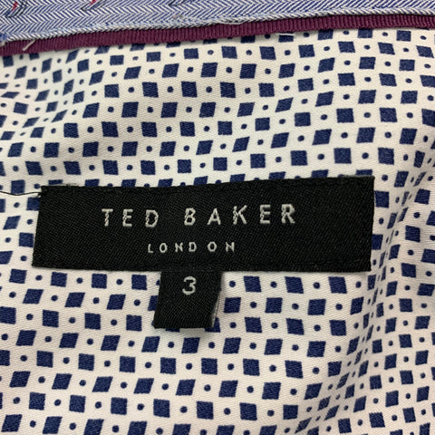TED BAKER Size S Blue Light Blue Plaid Cotton One Pocket Long Sleeve Shirt