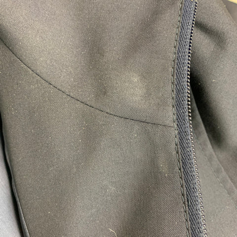 VALENTINO Size 40 Navy Grey Stripe Wool Blend Zip Up Jacket