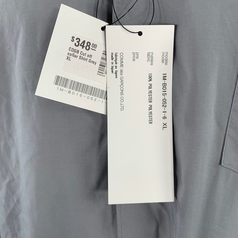 COMME des GARCONS Size XL Grey Distressed Polyester One pocket Long Sleeve Shirt