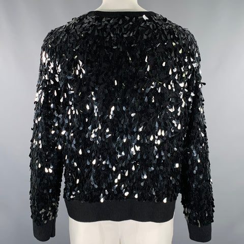 MICHAEL by MICHAEL KORS Size XL Black Sequined Cotton Blend Pullover