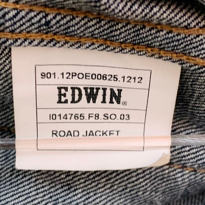 EDWIN Size M Navy Cotton Denim  Patch Pockets Chore Jacket