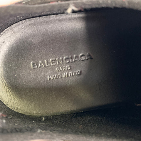 BALENCIAGA Size 9 Black Green Mixed Patterns Runner Sneakers
