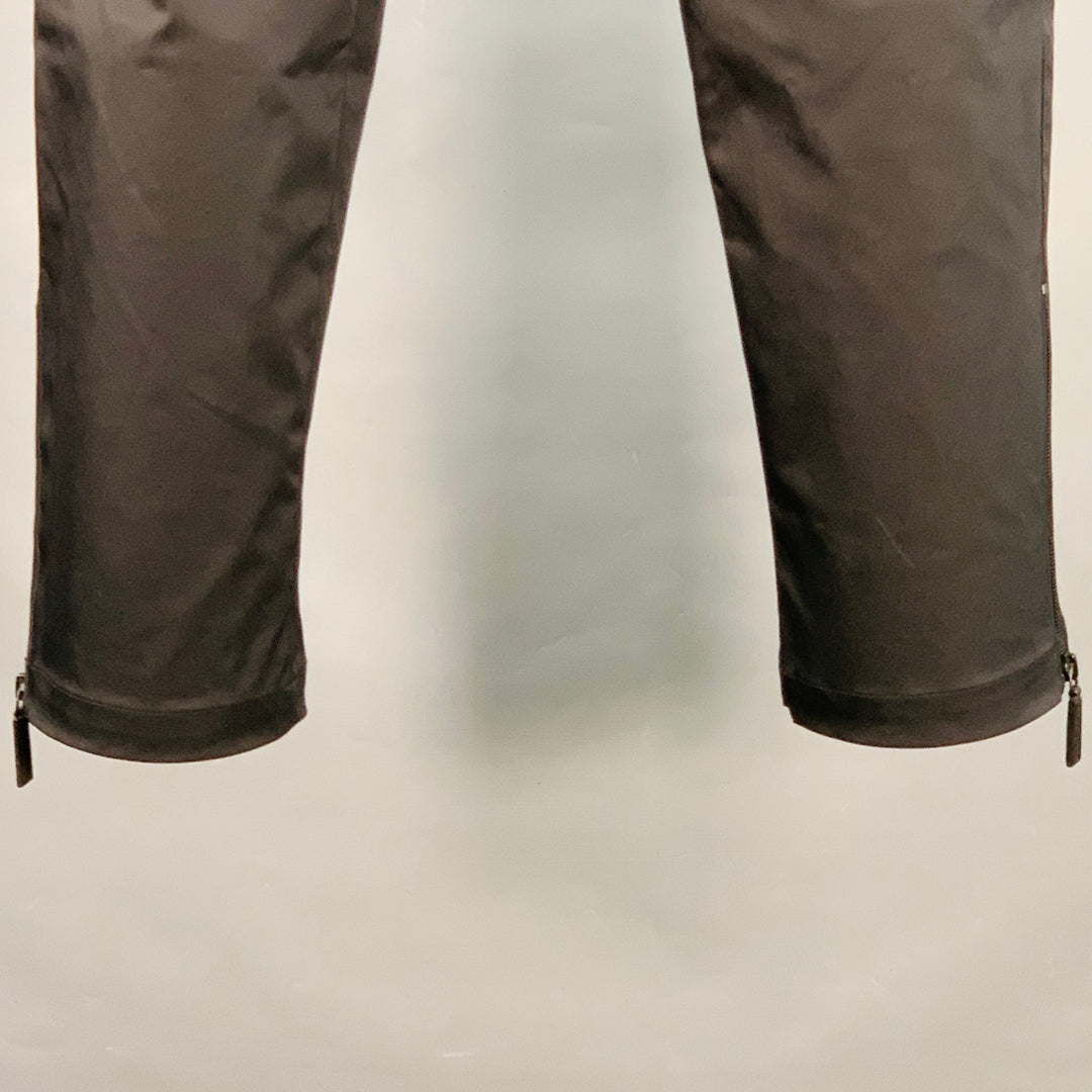 BURBERRY Size M Black Polyester Straight Zip Pockets Casual Pants