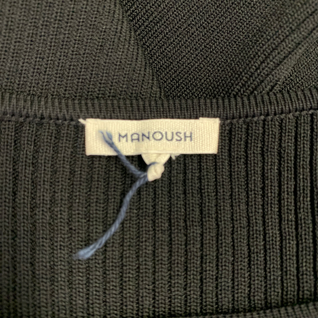 MANOUSH Size M Black Rayon Blend Rib Knit Pullover