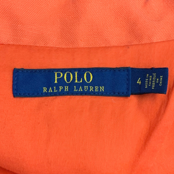 RALPH LAUREN Size 4 Orange Linen Cotton Notch Lapel Jacket Blazer