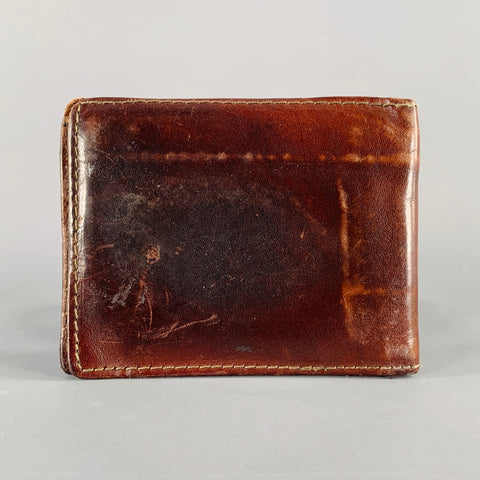 DIESEL Brown Brass Studded Leather Wallet