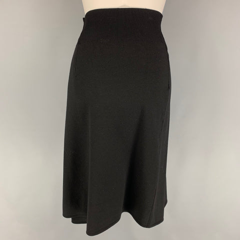 HELMUT LANG Talla L Falda delantera abierta de lana negra