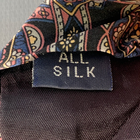 CHRISTIAN DIOR Black Purple Abstract Silk Tie