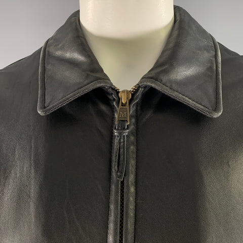 ANDREW MARC Size XL Black Leather Jacket