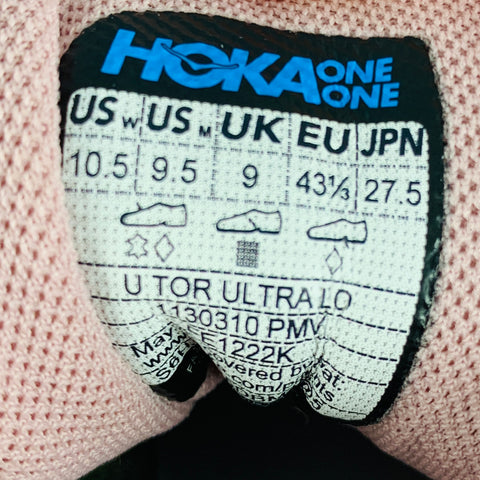 HOKA Size 9.5 Pink Leather Lace-Up Athletic Sneakers