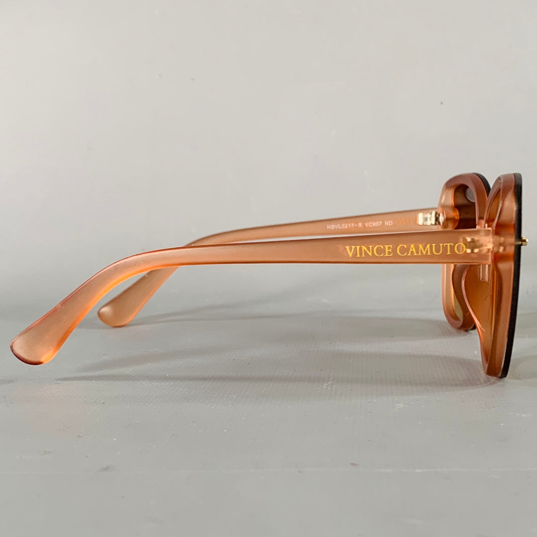 VINCE CAMUTO Brown Nude Acetate Cat Eye Sunglasses