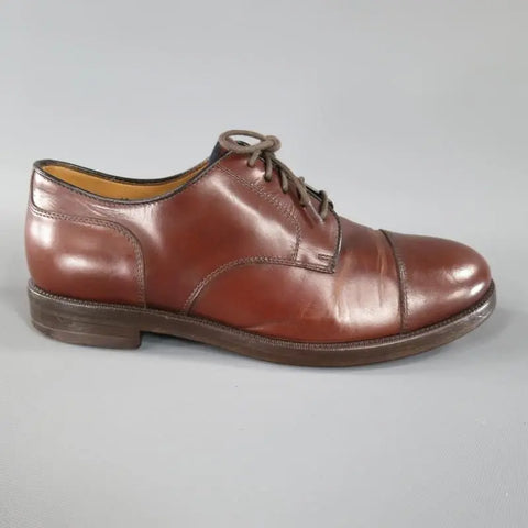 BRUNELLO CUCINELLI Size 8 Brown Leather Cap-toe Lace Up BRUNELLO CUCINELLI