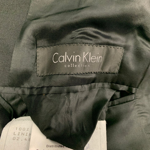 CALVIN KLEIN COLLECTION Size 38 Black Wool Notch Lapel Sport Coat