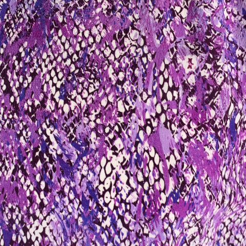 BILLIONAIRE COUTURE Size XL Purple White Snake Silk Button Up Long Sleeve Shirt