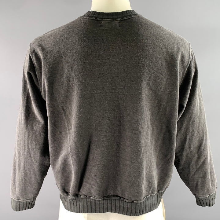 EVAN KINORI Size S Grey Washed Ribbed Sweatshirt