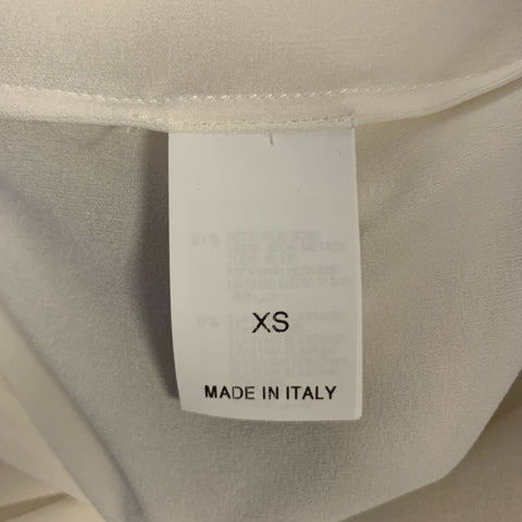 BRUNELLO CUCINELLI Size XS White Silver Silk Elastane Embellishment Dress Top