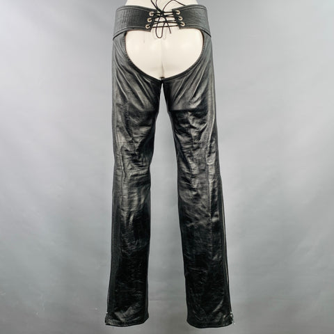 MR. S LEATHER Size XS Black Leather Chaps Casual Pants