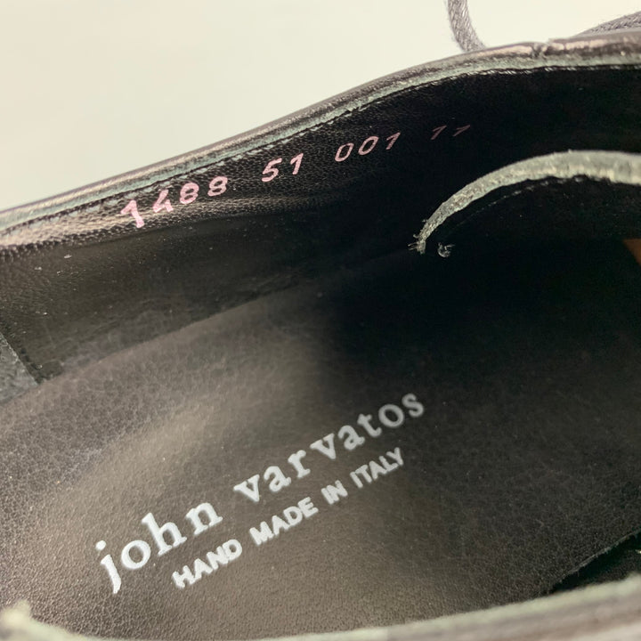 JOHN VARVATOS Talla 11 Zapatos con cordones de cuero negro