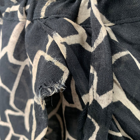 DAMIR DOMA Size XL Black Beige Abstract Virgin Wool Blend Drop Crotch Shorts
