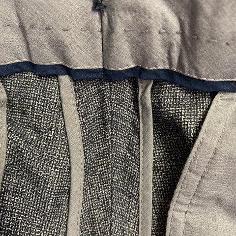 MASSIMO DUTTI Size 34 Navy White Woven Cotton Linen Straight Dress Pants