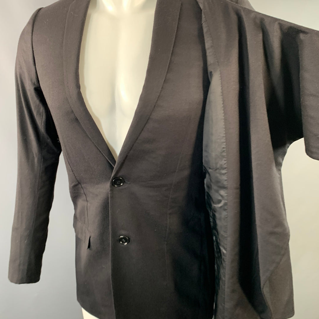 DIOR HOMME by KRIS VAN ASSCHE AW10 Size XS Black Wool Cashmere Scarf Coat