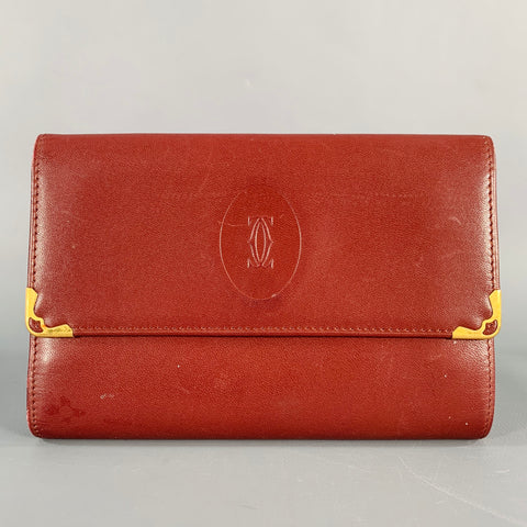 CARTIER Burgundy Logo Leather Wallet
