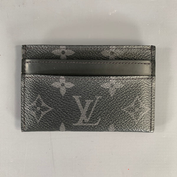 Louis Vuitton レザー マネークリップ ブラック　シルバー LOUIS VUITTON Black Grey M62170 Logo Lambskin Wallet – Sui Generis