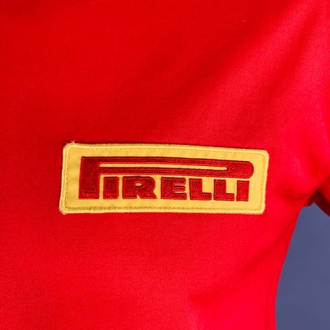 JUNYA WATANABE x PIRELLI Size L Red Yellow Patch Cotton Crew-Neck T-shirt