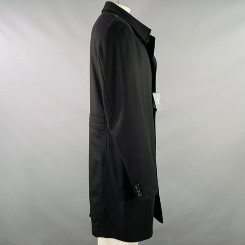 BOSS by HUGO BOSS Size 46 The Task 3 Black Virgin Wool Blend Over Coat