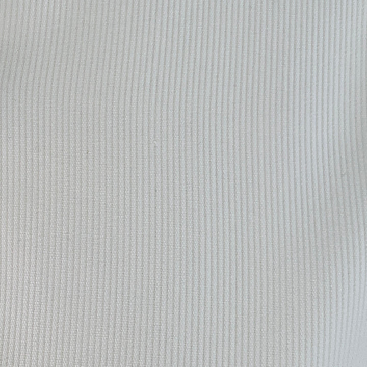 CHLOE Size 6 White Cotton Ribbed Long Sleeve Blouse