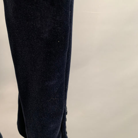 RALPH LAUREN Size 38 Regular Navy Cotton Velvet Peak Lapel Sport Coat
