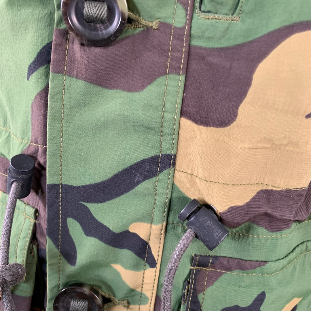 POLO by RALPH LAUREN Size L Green Brown Beige Camouflage Utilitarian Hooded Coat