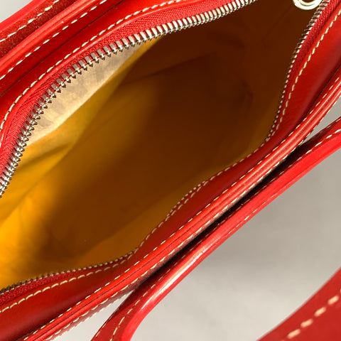 GOYARD BELUGA Red Monogram Canvas Leather Top Handles Handbag